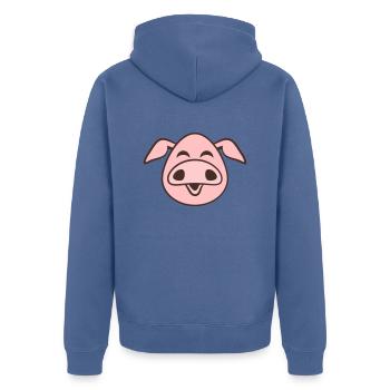 Visage De Cochon Animal Amour Petit Cochon Mignon - Veste à capuche bio Premium Unisexe - bleu pigeon - Dos - Nico (187cm)