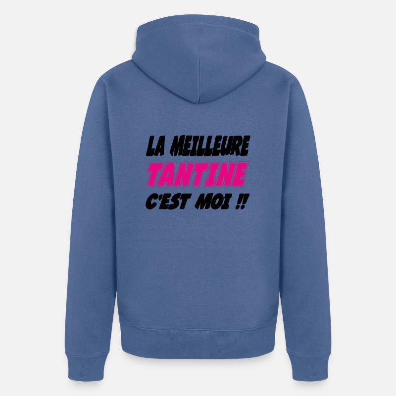 La meilleure TANTINE c'est moi !!! - Veste à capuche bio Premium Unisexe - bleu pigeon