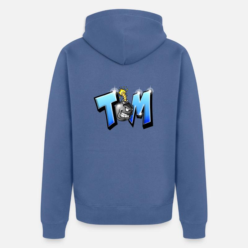 Graffiti Prénom TOM Imprimable sur tout ! - Veste à capuche bio Premium Unisexe - bleu pigeon