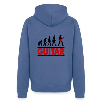 Guitar Evolution Rock Music - Unisex Premium Organic Zip Hoodie - stone blue - Back - Nico (187cm)