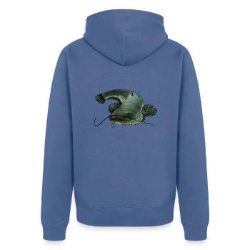 silure - Veste à capuche bio Premium Unisexe - bleu pigeon - Dos - Nico (187cm)