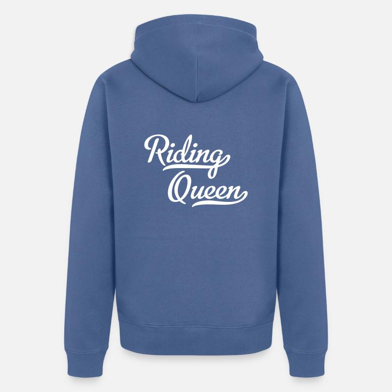 Équitation Queen - Veste à capuche bio Premium Unisexe - bleu pigeon
