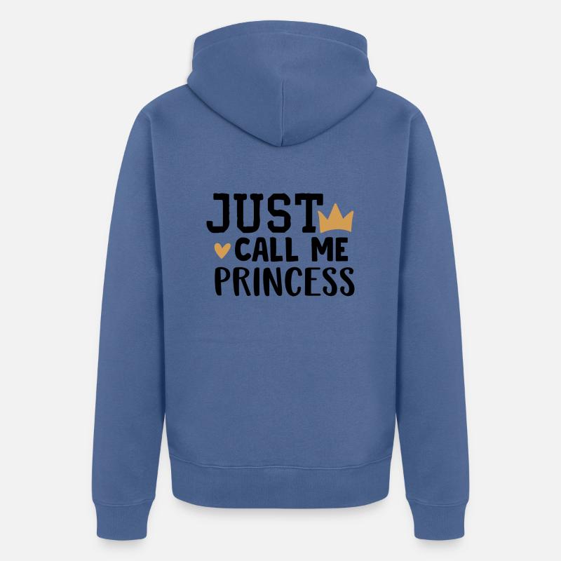 Appelez-moi simplement princesse - Veste à capuche bio Premium Unisexe - bleu pigeon