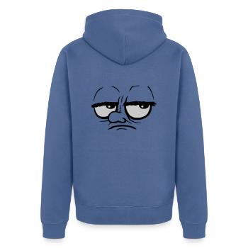 Cartoon genervt Augen verdrehen - Unisex Premium Bio Zip Hoodie - Taubenblau - Hinten - Nico (187cm)