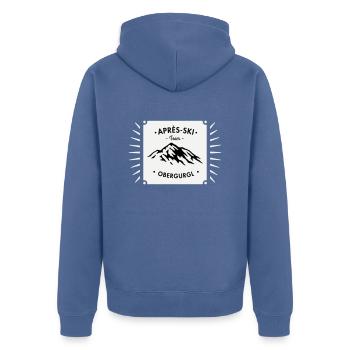 Après-Ski Obergurgl - Unisex Premium Organic Zip Hoodie - stone blue - Back - Nico (187cm)
