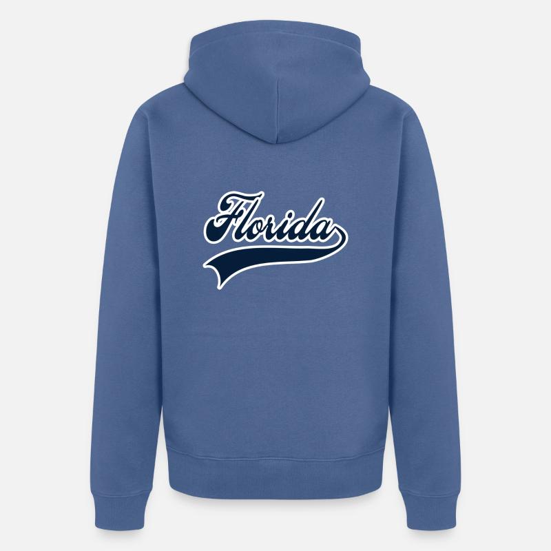 floride marine blanc - Veste à capuche bio Premium Unisexe - bleu pigeon