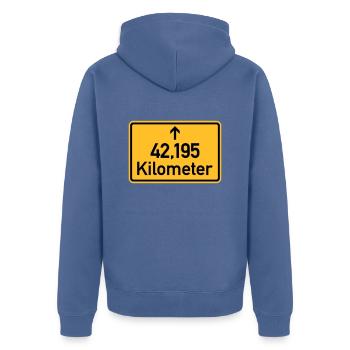 Marathon - Veste à capuche bio Premium Unisexe - bleu pigeon - Dos - Nico (187cm)