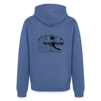Tyrannosaure Rex T-Rex - Veste à capuche bio Premium Unisexe - bleu pigeon - Dos - Nico (187cm)