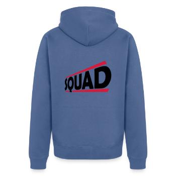 Conception du logo de l’équipe squad - Veste à capuche bio Premium Unisexe - bleu pigeon - Dos - Nico (187cm)