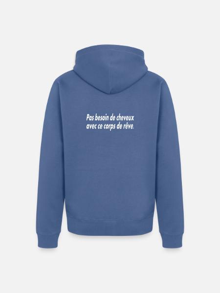 Haare, wozu? - Unisex Premium Bio Zip Hoodie - Taubenblau