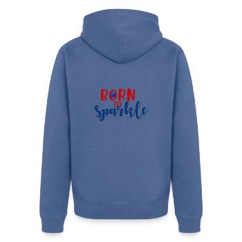 born to sparkle 4th of july america - Unisex Premium Organic Zip Hoodie - stone blue - Back - Nico (187cm)