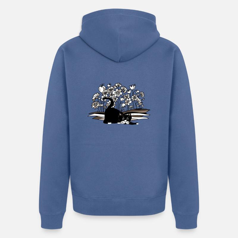 Chat - Veste à capuche bio Premium Unisexe - bleu pigeon