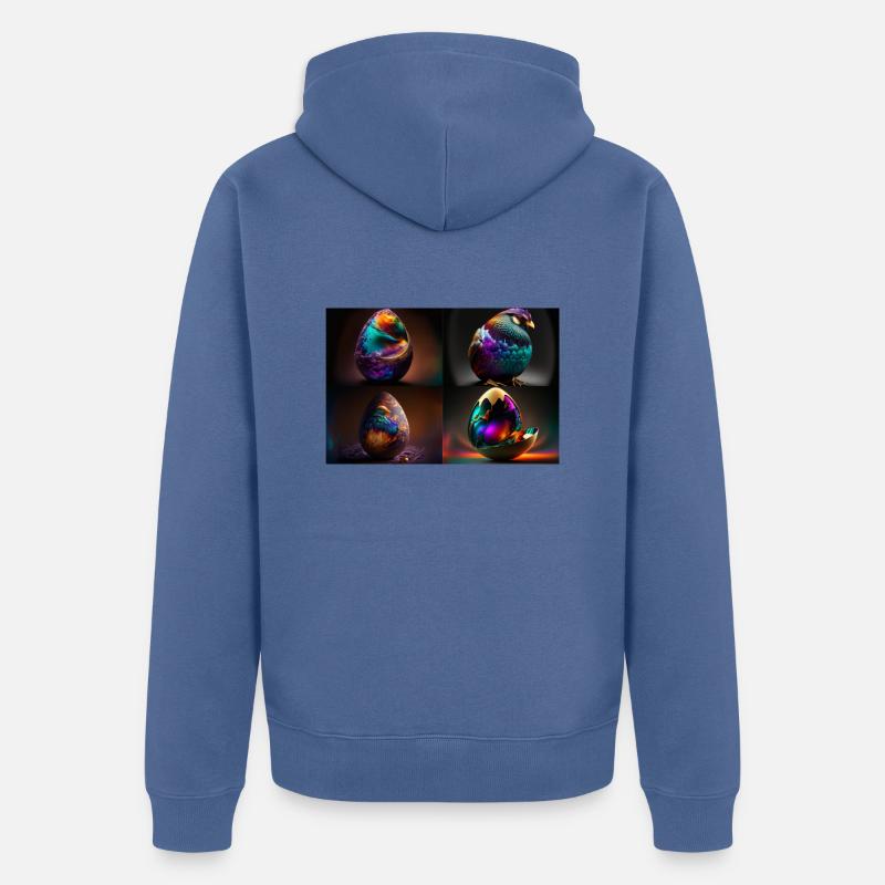 chickens egg colored - Veste à capuche bio Premium Unisexe - bleu pigeon