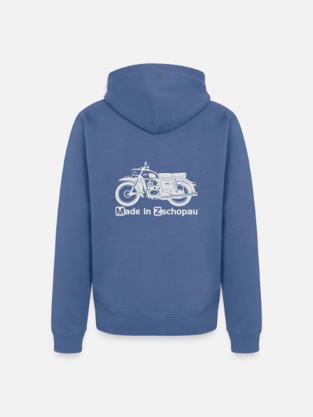 MZ ES 150 125 Trophy - Unisex Premium Bio Zip Hoodie - Taubenblau