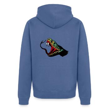 Schlange Tattoo Tattoo - Unisex Premium Bio Zip Hoodie - Taubenblau - Hinten - Nico (187cm)
