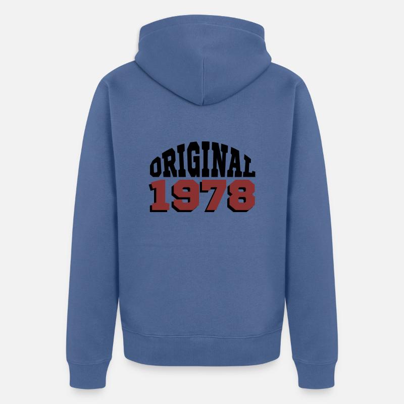 Original 1978 - Veste à capuche bio Premium Unisexe - bleu pigeon