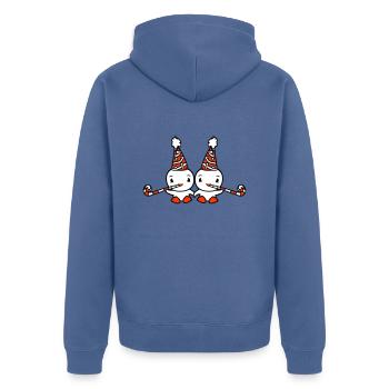2 Ducks Birthday Party Hat Two Puffs Year Old - Unisex Premium Organic Zip Hoodie - stone blue - Back - Nico (187cm)