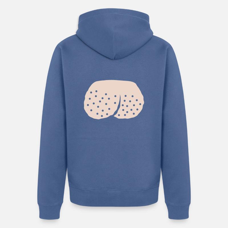 Hoden Comic rasierte Eier - Unisex Premium Bio Zip Hoodie - Taubenblau