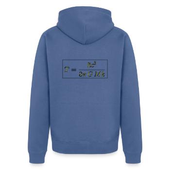 Temperaturformel eines Schwarzen Loches - Unisex Premium Bio Zip Hoodie - Taubenblau - Hinten - Nico (187cm)