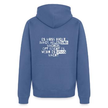 it does not always have to be a funny saying - Unisex Premium Organic Zip Hoodie - stone blue - Back - Nico (187cm)