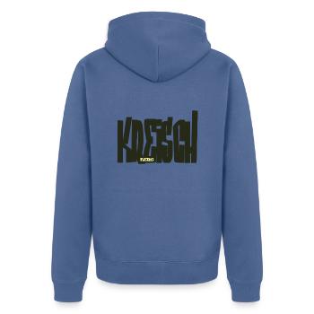 Kreischberg - Steiermark - Unisex Premium Bio Zip Hoodie - Taubenblau - Hinten - Nico (187cm)