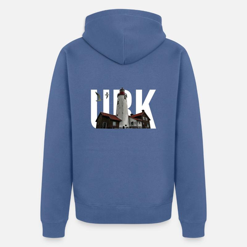 Urk - Veste à capuche bio Premium Unisexe - bleu pigeon