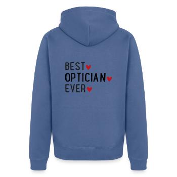 Opticien - Veste à capuche bio Premium Unisexe - bleu pigeon - Dos - Nico (187cm)