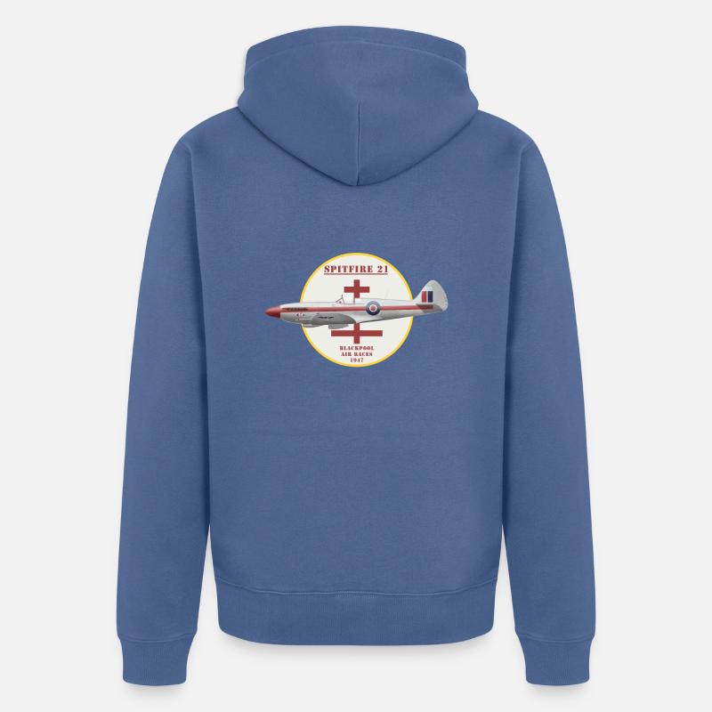 Spitfire 21 Blackpool Air Racer - Veste à capuche bio Premium Unisexe - bleu pigeon