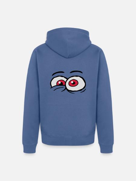 Comic Eyes Crazy Design - Unisex Premium Organic Zip Hoodie - stone blue