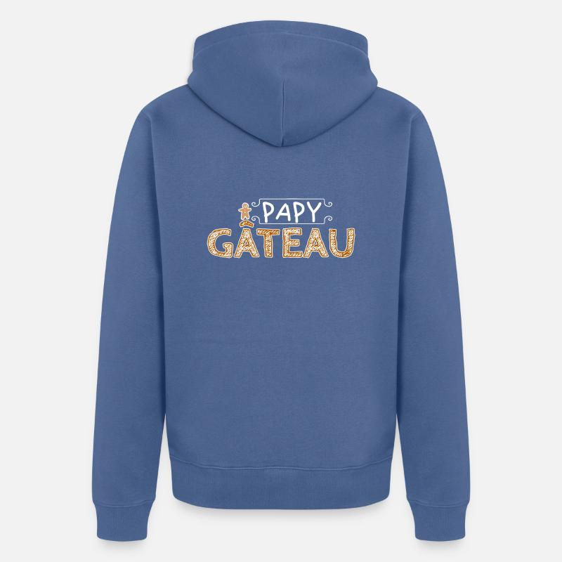Papy gâteau. - Veste à capuche bio Premium Unisexe - bleu pigeon