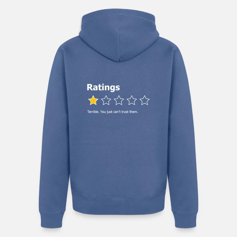 Die Einschaltquoten sind schrecklich - Unisex Premium Bio Zip Hoodie - Taubenblau