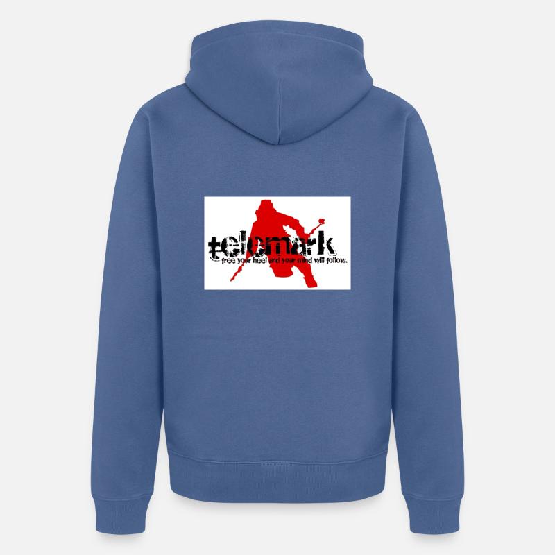 Libérez votre talon et votre esprit suivront - Veste à capuche bio Premium Unisexe - bleu pigeon