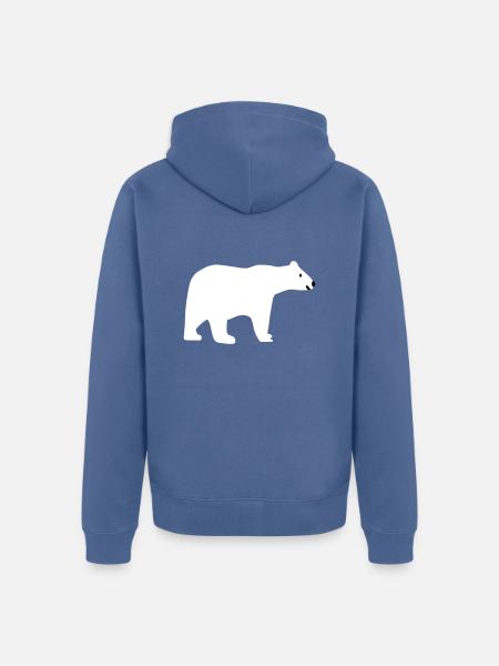 Eisbär - Unisex Premium Bio Zip Hoodie - Taubenblau
