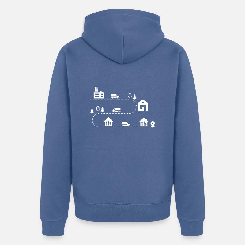 Logistique - Veste à capuche bio Premium Unisexe - bleu pigeon