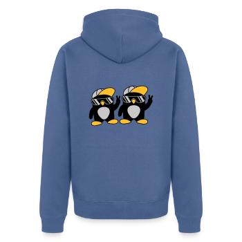 2 Freunde coole Pinguine - Unisex Premium Bio Zip Hoodie - Taubenblau - Hinten - Nico (187cm)