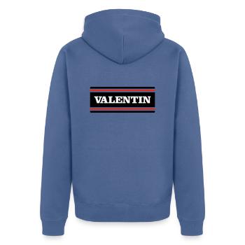 VALENTIN - Veste à capuche bio Premium Unisexe - bleu pigeon - Dos - Nico (187cm)