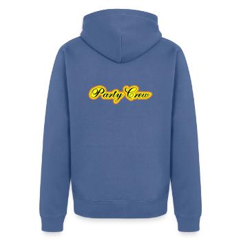 Équipe de fête - Veste à capuche bio Premium Unisexe - bleu pigeon - Dos - Nico (187cm)