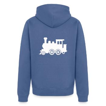 locomotive - Veste à capuche bio Premium Unisexe - bleu pigeon - Dos - Nico (187cm)