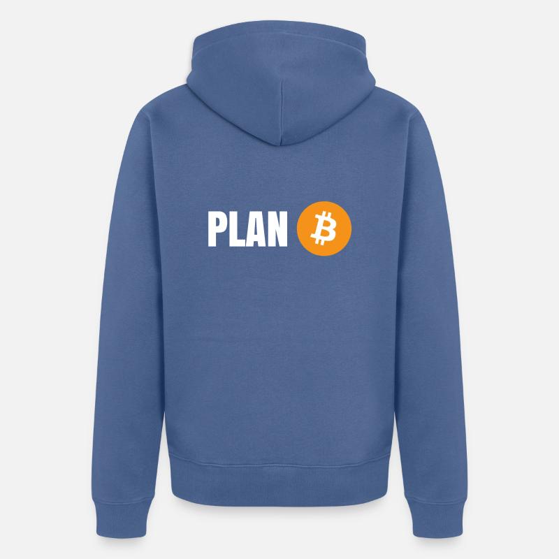Bitcoin - Plan B - Unisex Premium Bio Zip Hoodie - Taubenblau