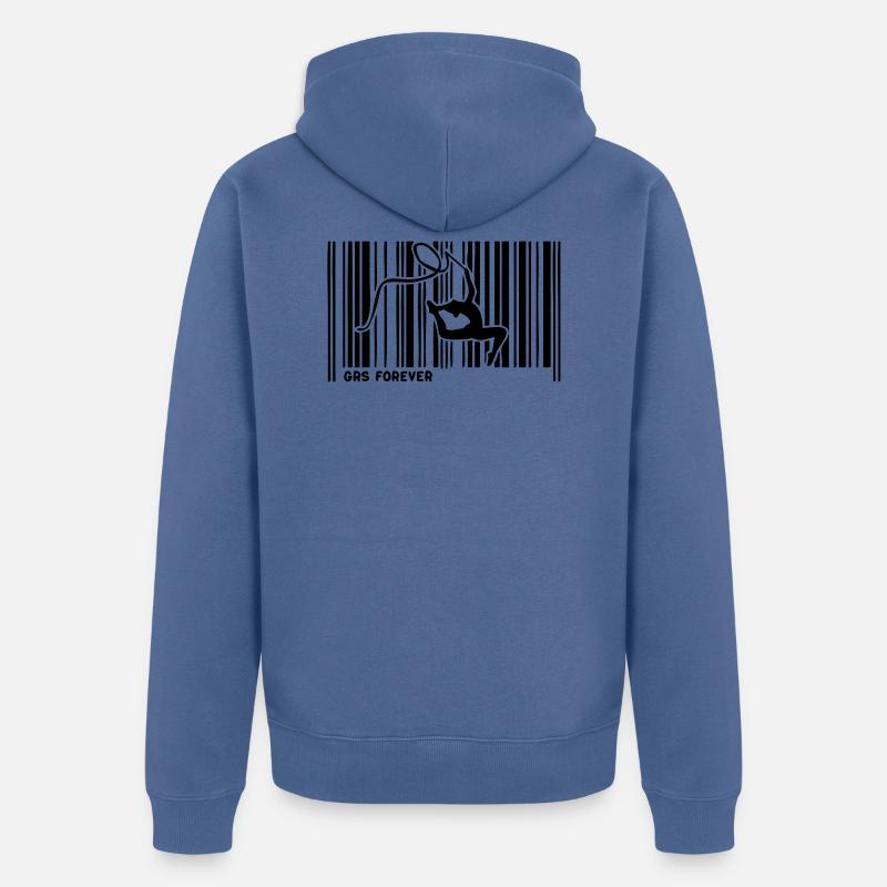 code barre grs gymnastique - Veste à capuche bio Premium Unisexe - bleu pigeon
