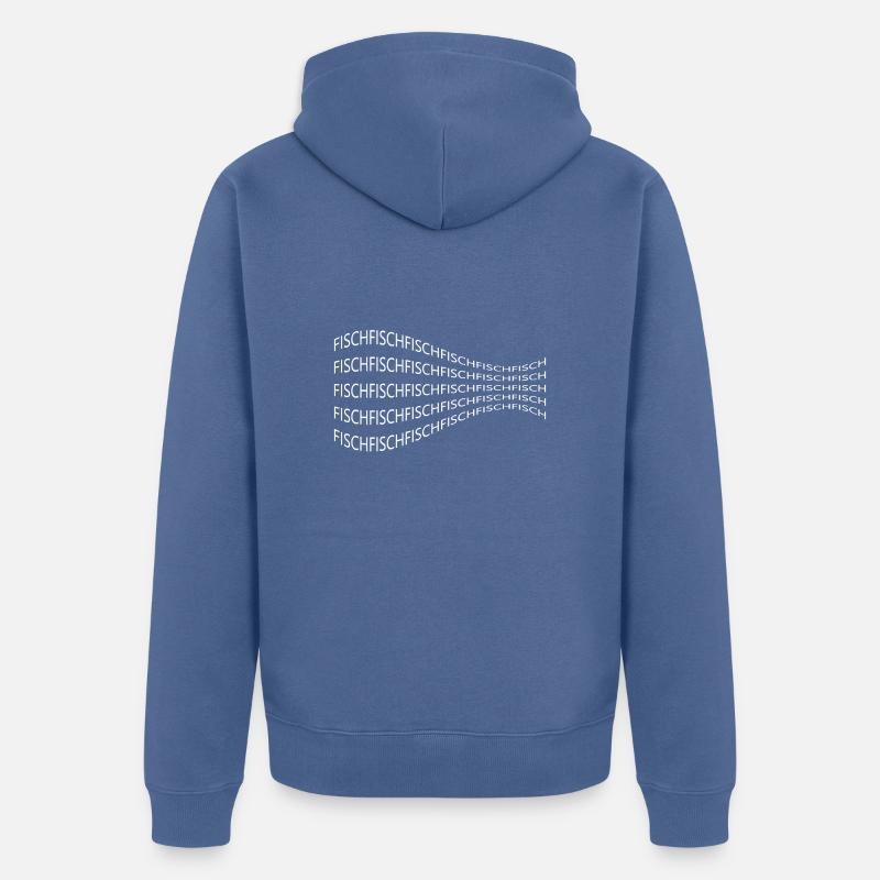 Fisch - Unisex Premium Bio Zip Hoodie - Taubenblau