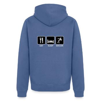 Fußball - Veste à capuche bio Premium Unisexe - bleu pigeon - Dos - Nico (187cm)