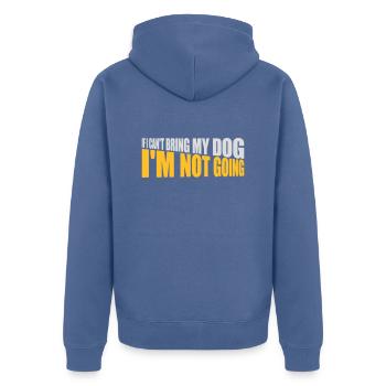 bring my dog quote - Unisex Premium Organic Zip Hoodie - stone blue - Back - Nico (187cm)