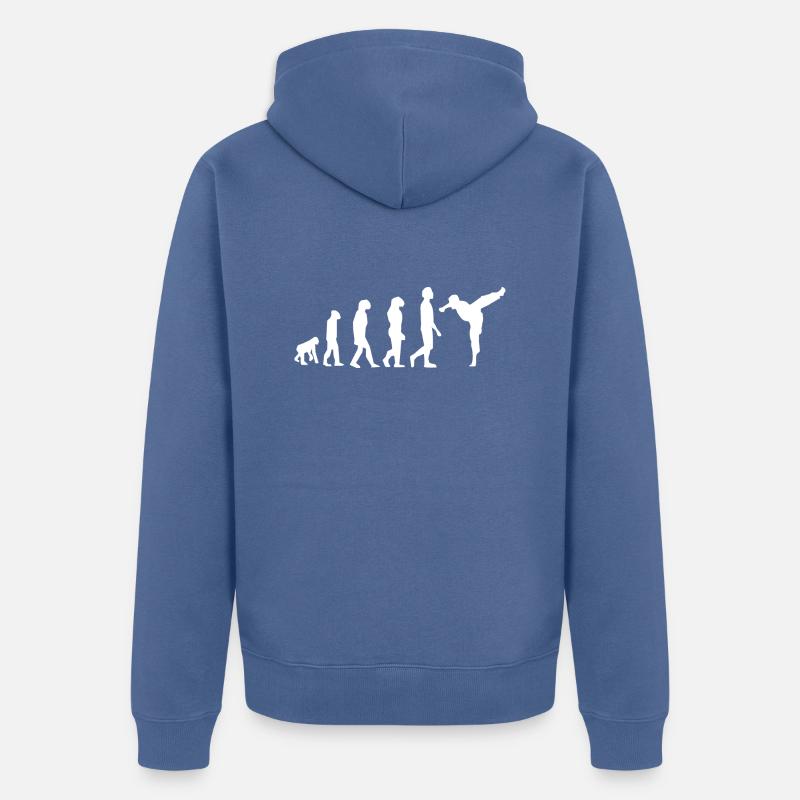 Art martiaux évolution - Veste à capuche bio Premium Unisexe - bleu pigeon