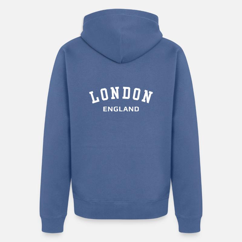 Londres Angleterre Royaume-Uni - Veste à capuche bio Premium Unisexe - bleu pigeon