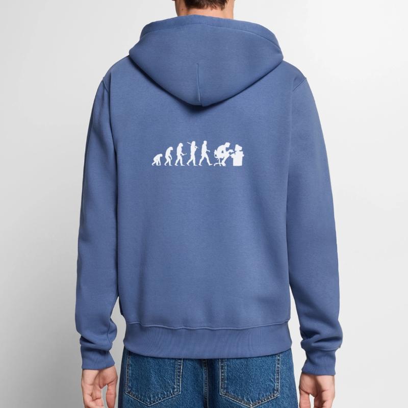 Evolution Computer Nerd! PC Nerd! IT! Technik! Unisex Premium Bio Zip Hoodie