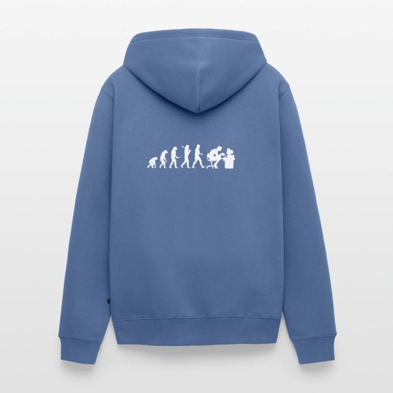 Evolution Computer Nerd! PC Nerd! IT! Technik! Unisex Premium Bio Zip Hoodie