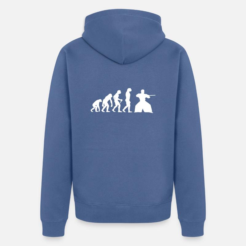 Aikido Evolution Jeunes Hommes - Veste à capuche bio Premium Unisexe - bleu pigeon