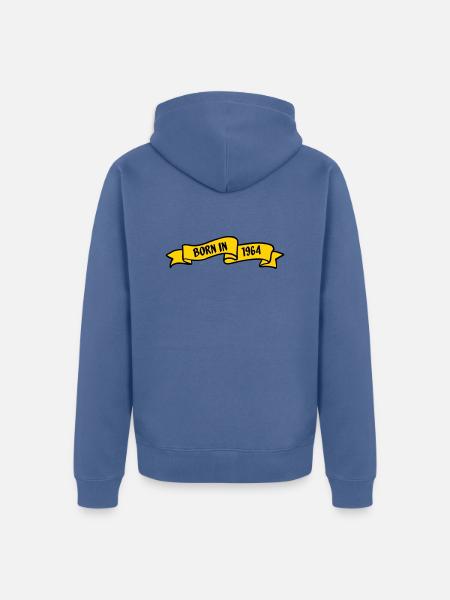 Born in 1964 - Unisex Premium Organic Zip Hoodie - stone blue