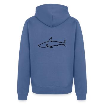 requin - Veste à capuche bio Premium Unisexe - bleu pigeon - Dos - Nico (187cm)